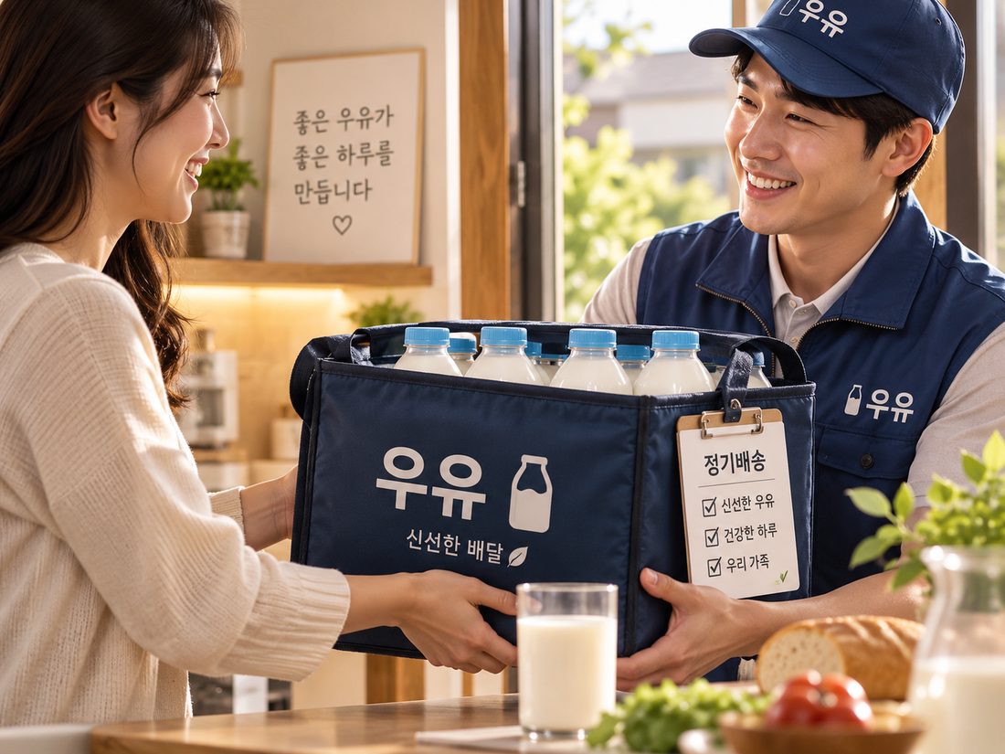우유를 정기 배송하는 배달원